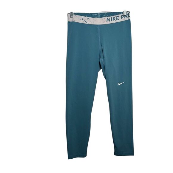 Nike Leggings Women's Large Colorful Athletic Cropped Pull On Dri-Fit Logo - Picture 1 of 8